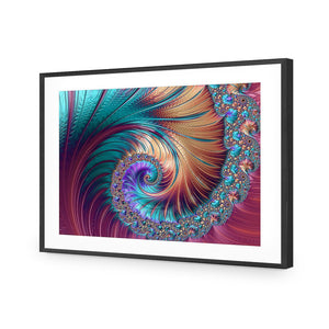 Luxe Spiral | Standard Acrylic | Flat Frame With Border | Black