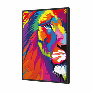 Magnificent Lion | Classic Canvas | Floating Frame | Black