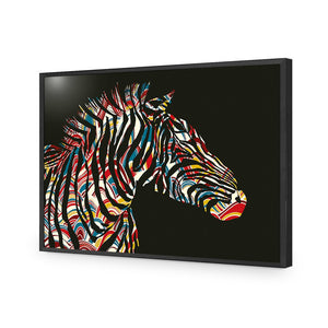 Silhouette Zebra | Classic Acrylic | Flat Frame No Border | Black