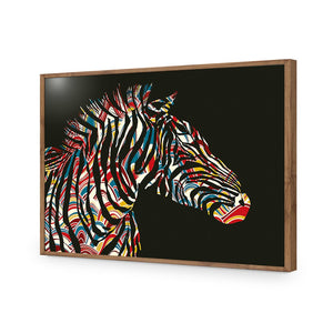 Silhouette Zebra | Classic Acrylic | Flat Frame No Border | Natural