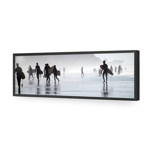 Surfers in the Mist (Long) | Classic Acrylic | Flat Frame No Border | Black