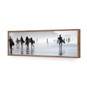 Surfers in the Mist (Long) | Classic Acrylic | Flat Frame No Border | Natural