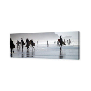 Surfers in the Mist (Long) | Classic Canvas | No Frame | Stretched Canvas