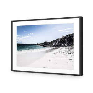 Whitewashed Beach of Rottnest WA | Classic Acrylic | Flat Frame With Border | Black