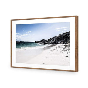 Whitewashed Beach of Rottnest WA | Classic Acrylic | Flat Frame With Border | Natural