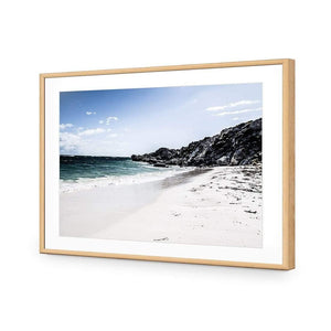 Whitewashed Beach of Rottnest WA | Classic Acrylic | Flat Frame With Border | Oak