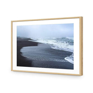 Winter Beach | Classic Acrylic | Flat Frame With Border | Oak