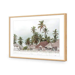 Zanzibar Village | Classic Acrylic | Flat Frame With Border | Oak