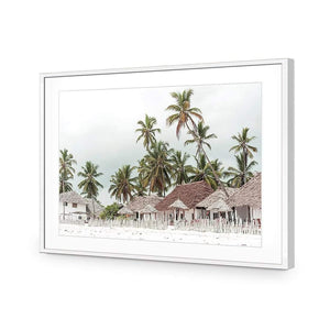 Zanzibar Village | Classic Acrylic | Flat Frame With Border | White
