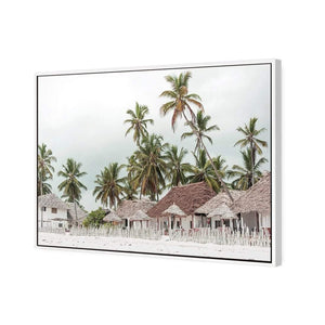 Zanzibar Village | Classic Canvas | Floating Frame | White