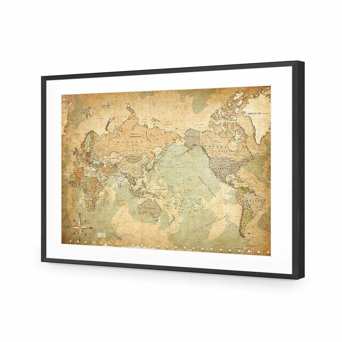 Antique World Map Acrylic Glass Print