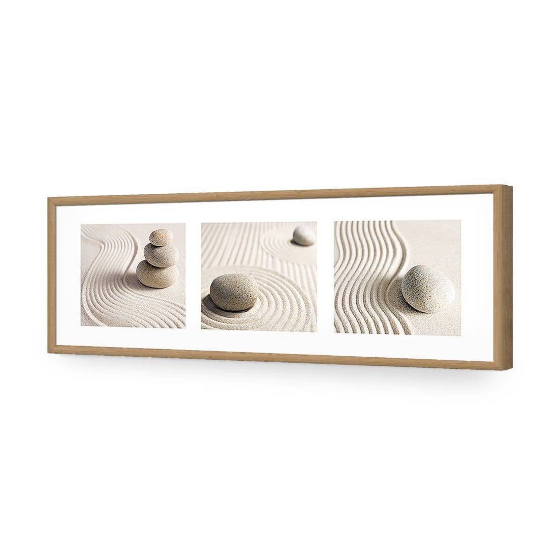 Sand Stone Montage, Long-Acrylic-Wall Art Design-Without Border-Acrylic - Oak Frame-60x20cm-Wall Art Designs