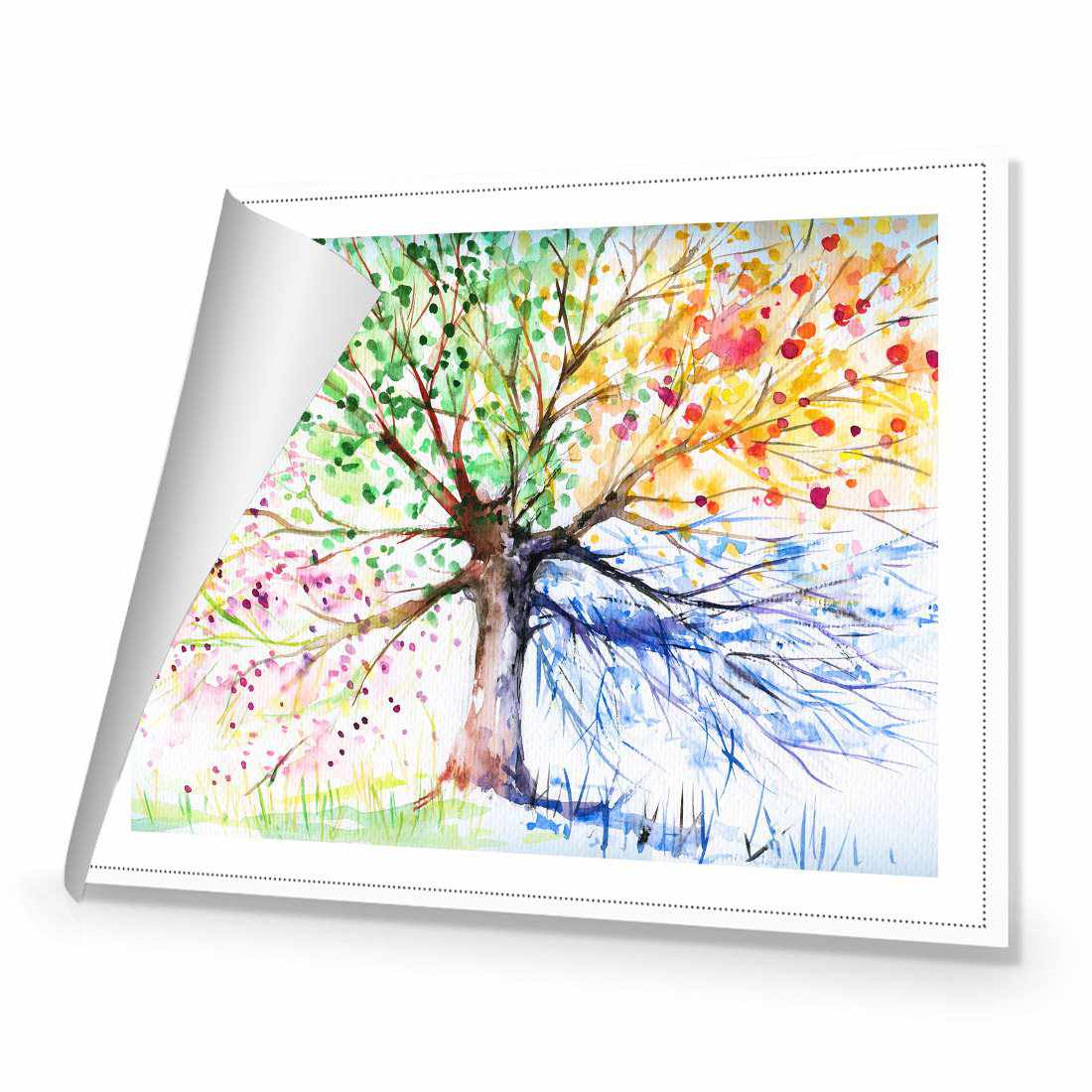 Rainbow Tree Canvas Art-Canvas-Wall Art Designs-45x30cm-Rolled Canvas-Wall Art Designs