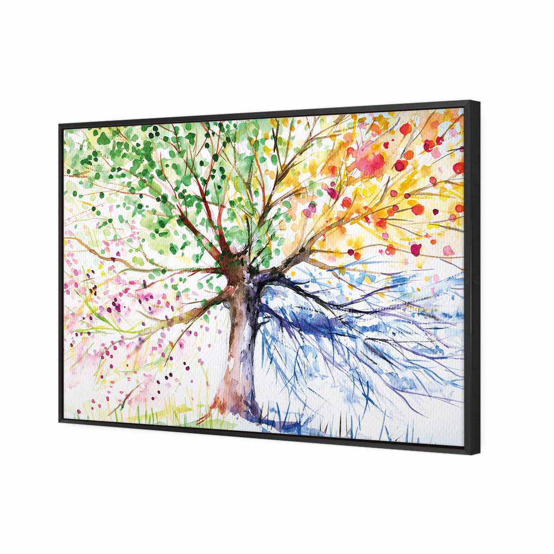 Rainbow Tree Canvas Art-Canvas-Wall Art Designs-45x30cm-Canvas - Black Frame-Wall Art Designs