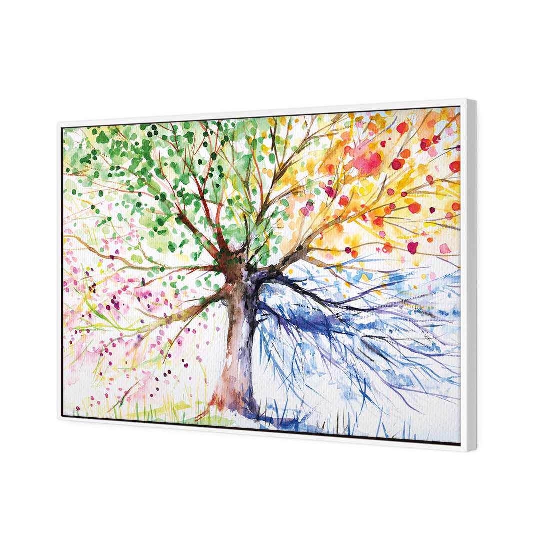 Rainbow Tree Canvas Art-Canvas-Wall Art Designs-45x30cm-Canvas - White Frame-Wall Art Designs