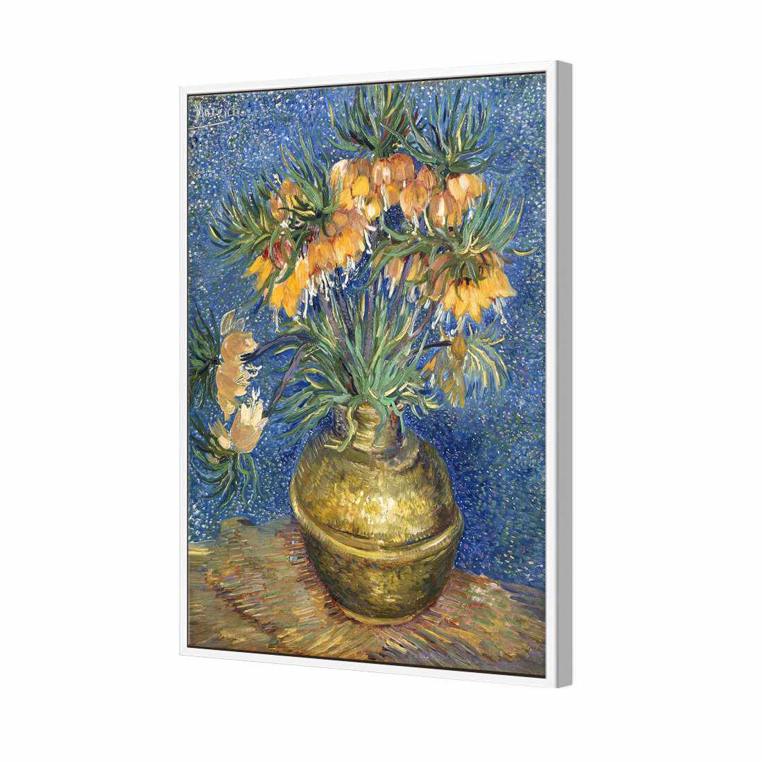 Flowers In Copper Vase - Van Gogh Canvas Art-Canvas-Wall Art Designs-45x30cm-Canvas - White Frame-Wall Art Designs