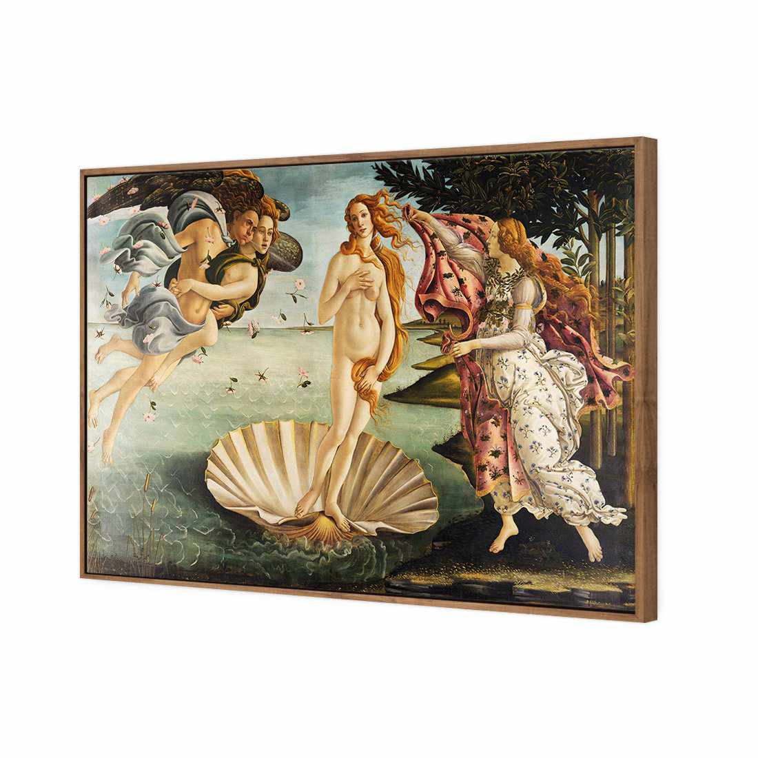 The Birth Of Venus - Botticelli Canvas Art-Canvas-Wall Art Designs-45x30cm-Canvas - Natural Frame-Wall Art Designs