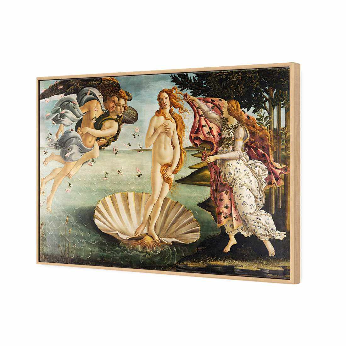 The Birth Of Venus - Botticelli Canvas Art-Canvas-Wall Art Designs-45x30cm-Canvas - Oak Frame-Wall Art Designs