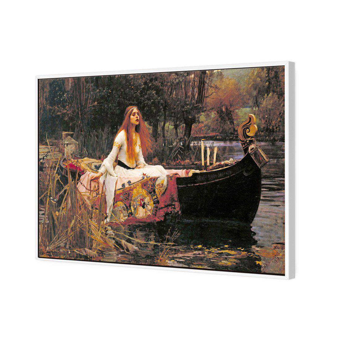Waterhouse - The Lady Of Shalott Canvas Art-Canvas-Wall Art Designs-45x30cm-Canvas - White Frame-Wall Art Designs