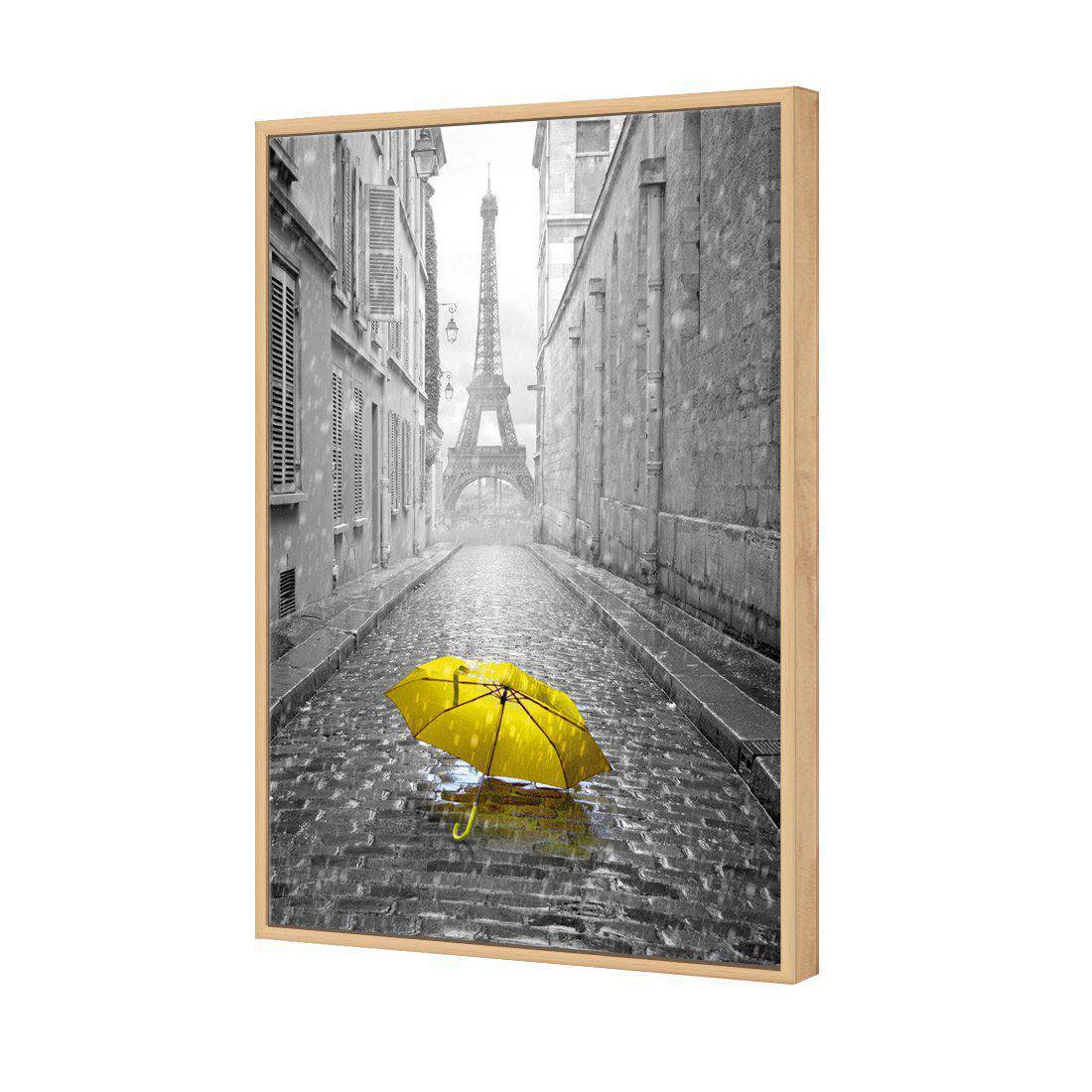 Lost Umbrella In Paris, Yellow Canvas Art-Canvas-Wall Art Designs-45x30cm-Canvas - Oak Frame-Wall Art Designs