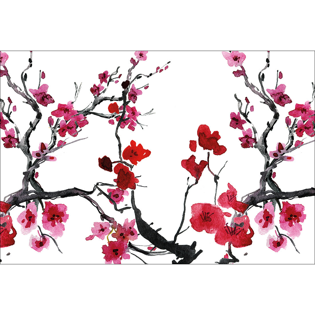 Cherry Blossom Acrylic Glass Art-Acrylic-Wall Art Design-With Border-Acrylic - No Frame-45x30cm-Wall Art Designs
