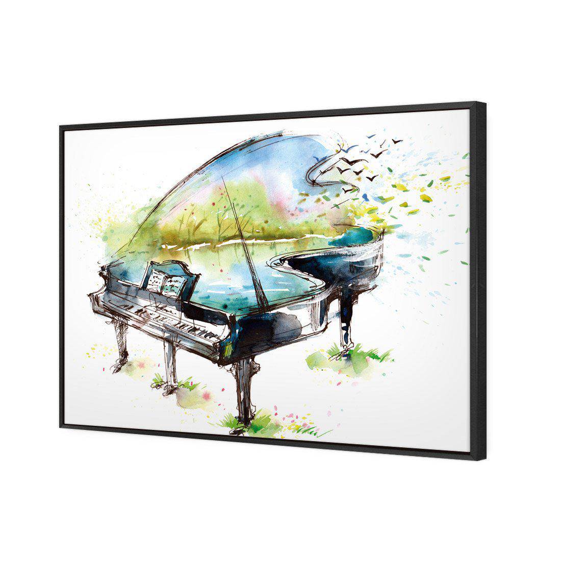 Watercolour Piano Canvas Art-Canvas-Wall Art Designs-45x30cm-Canvas - Black Frame-Wall Art Designs