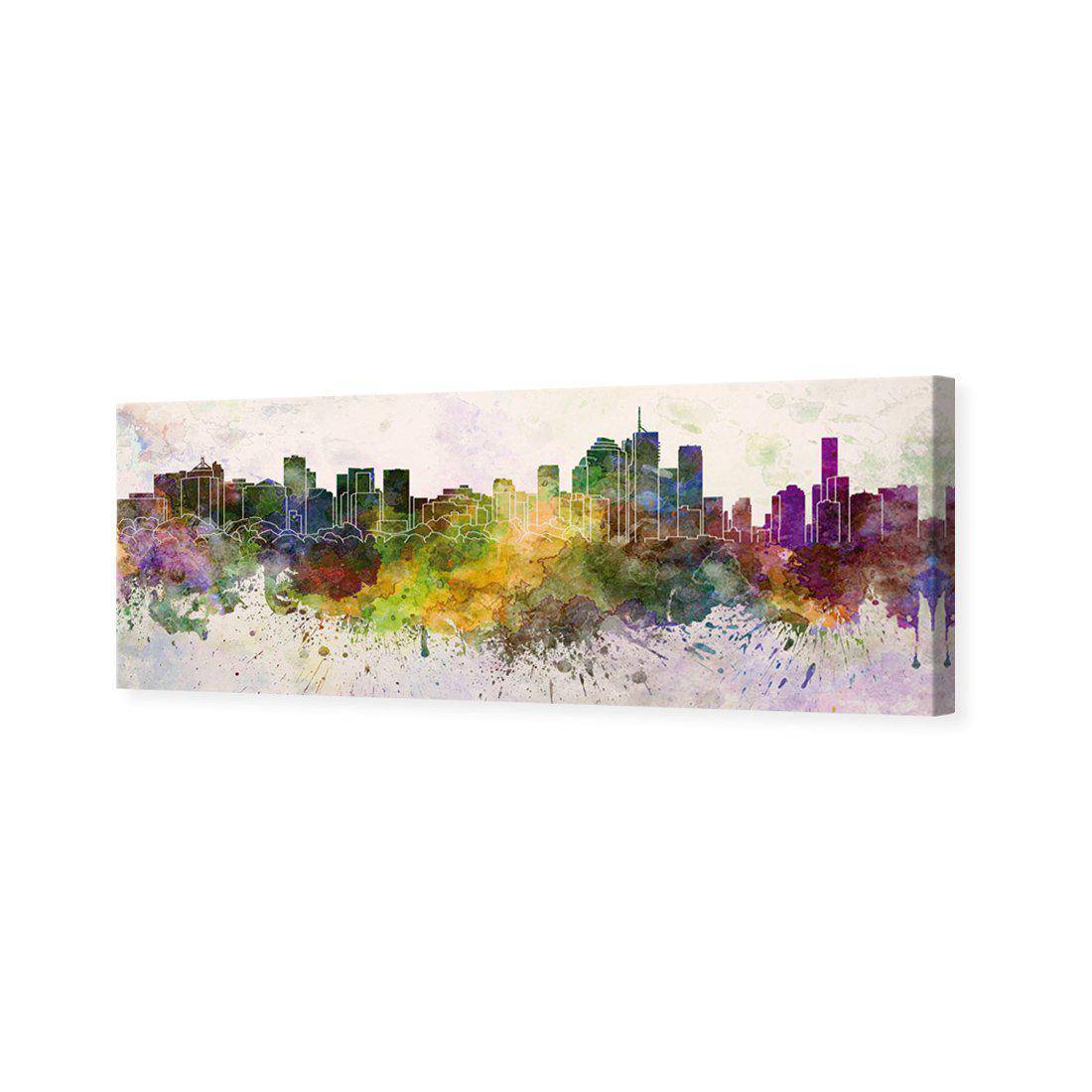 Brisbane Skyline Watercolour Canvas Art-Canvas-Wall Art Designs-60x20cm-Canvas - No Frame-Wall Art Designs