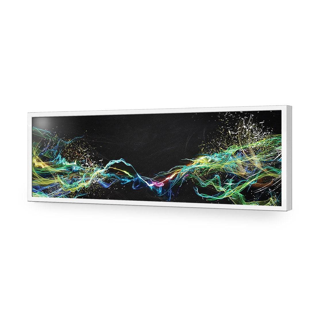 Electricity On Black, Long-Acrylic-Wall Art Design-Without Border-Acrylic - White Frame-60x20cm-Wall Art Designs