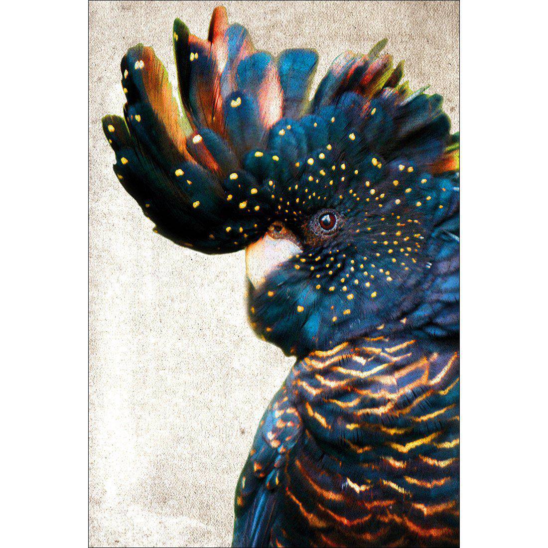 Black Cockatoo Side, Grunge Canvas Art-Canvas-Wall Art Designs-45x30cm-Canvas - No Frame-Wall Art Designs