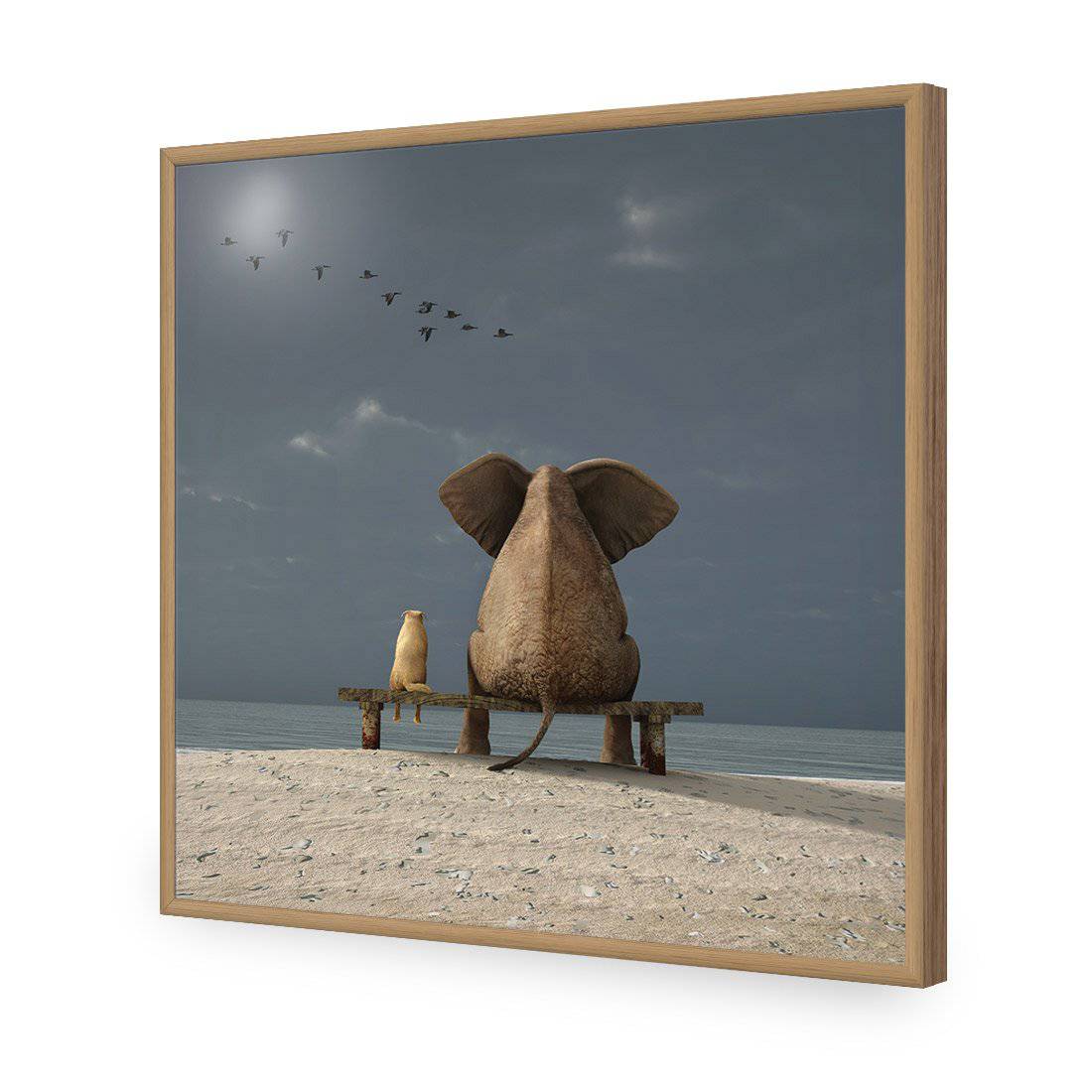 Little And Large, Square-Acrylic-Wall Art Design-Without Border-Acrylic - Oak Frame-37x37cm-Wall Art Designs