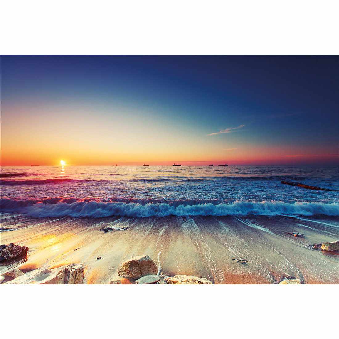 High Tide Sunset-Acrylic-Wall Art Design-With Border-Acrylic - No Frame-45x30cm-Wall Art Designs