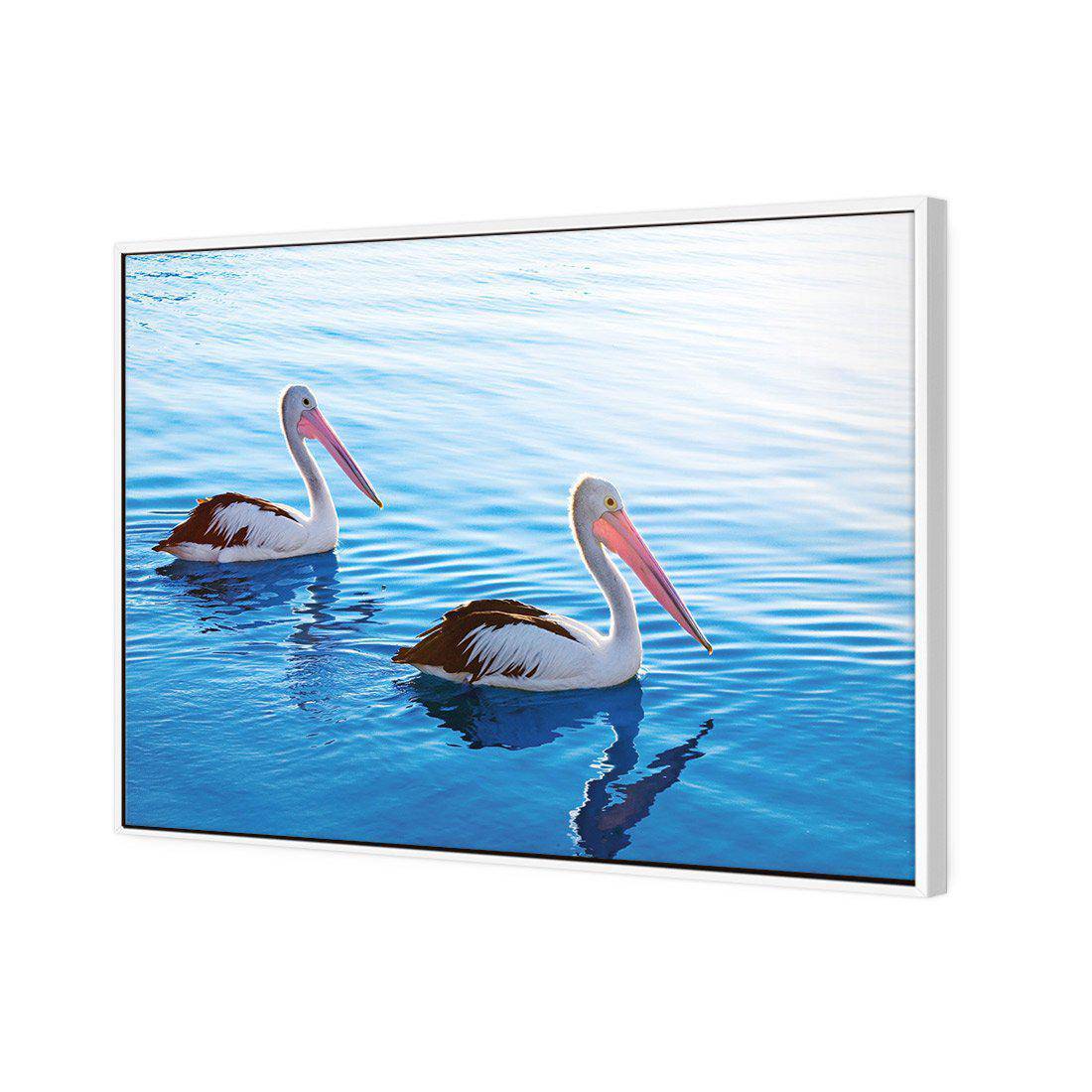 Pelican Pair Canvas Art-Canvas-Wall Art Designs-45x30cm-Canvas - White Frame-Wall Art Designs