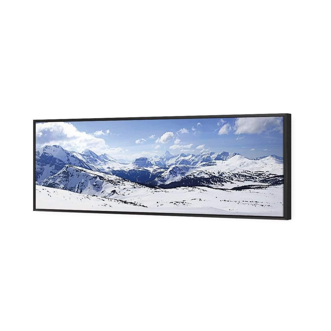 Snowy Mountain Panoramic (Long) | Classic Canvas | Floating Frame | Black