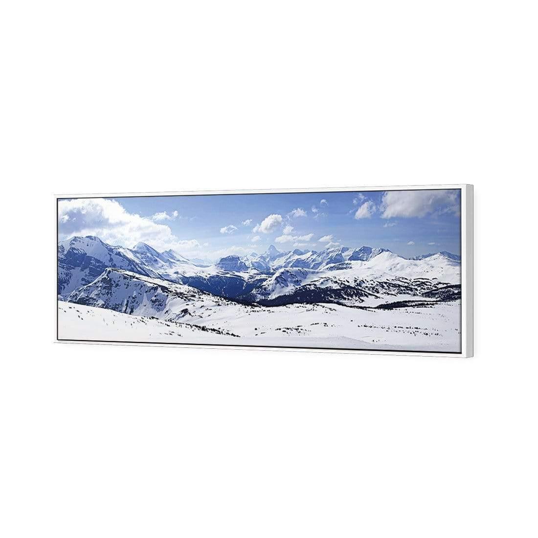 Snowy Mountain Panoramic (Long) | Classic Canvas | Floating Frame | White