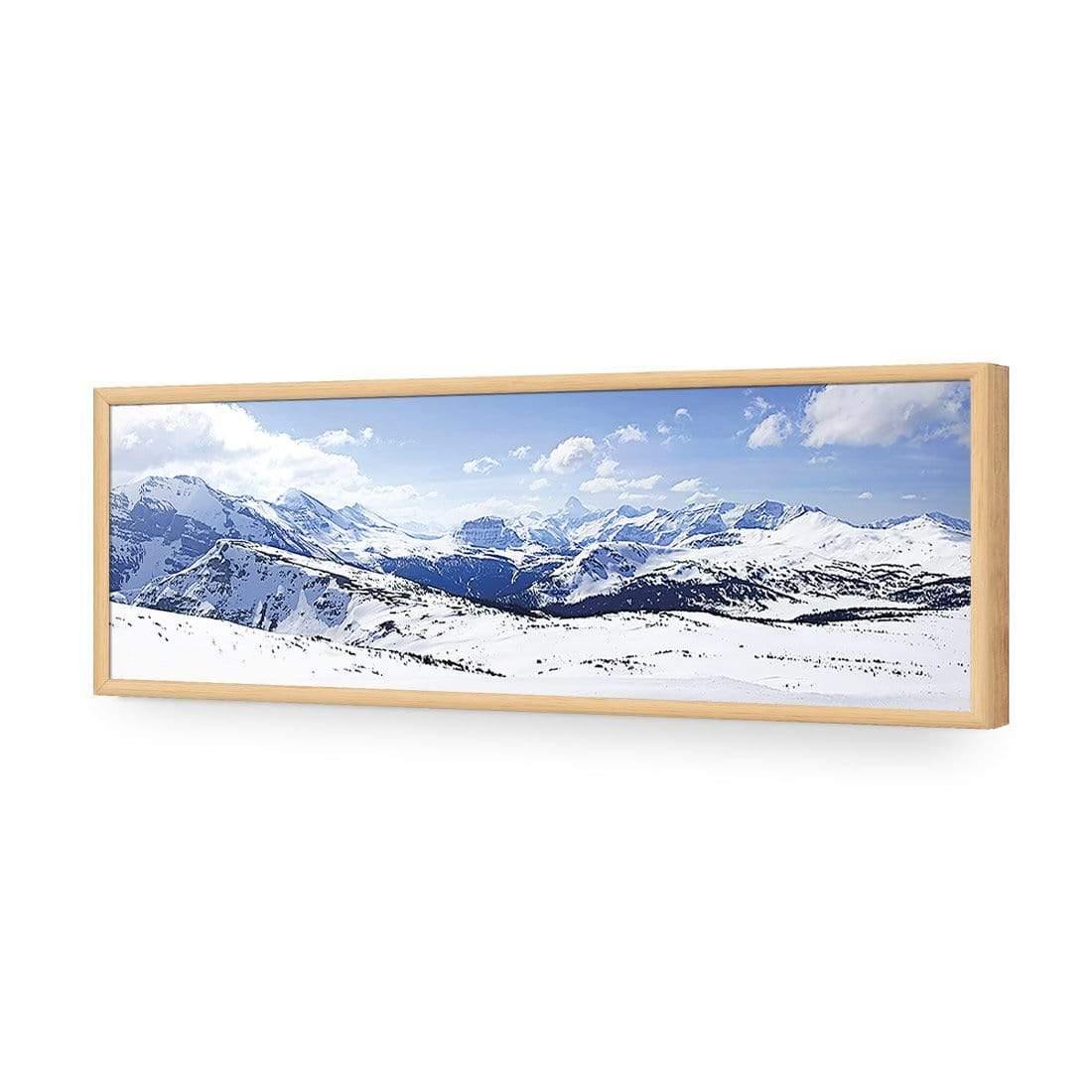 Snowy Mountain Panoramic (Long) | Classic Acrylic | Flat Frame No Border | Oak