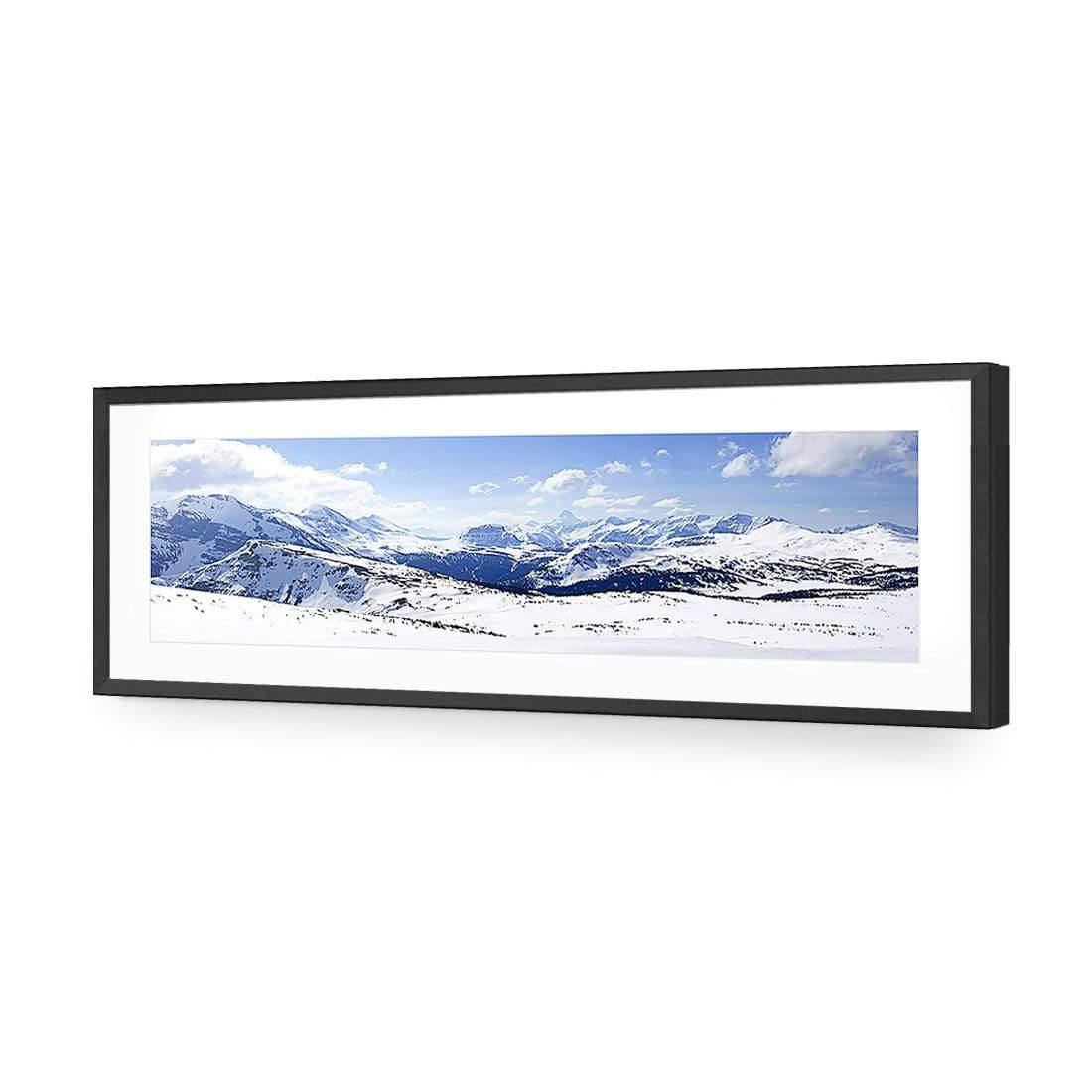 Snowy Mountain Panoramic (Long) | Classic Acrylic | Flat Frame With Border | Black