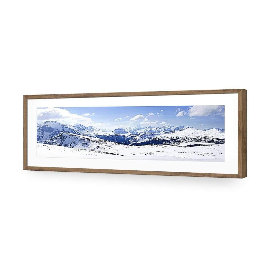Snowy Mountain Panoramic (Long) | Classic Acrylic | Flat Frame With Border | Natural