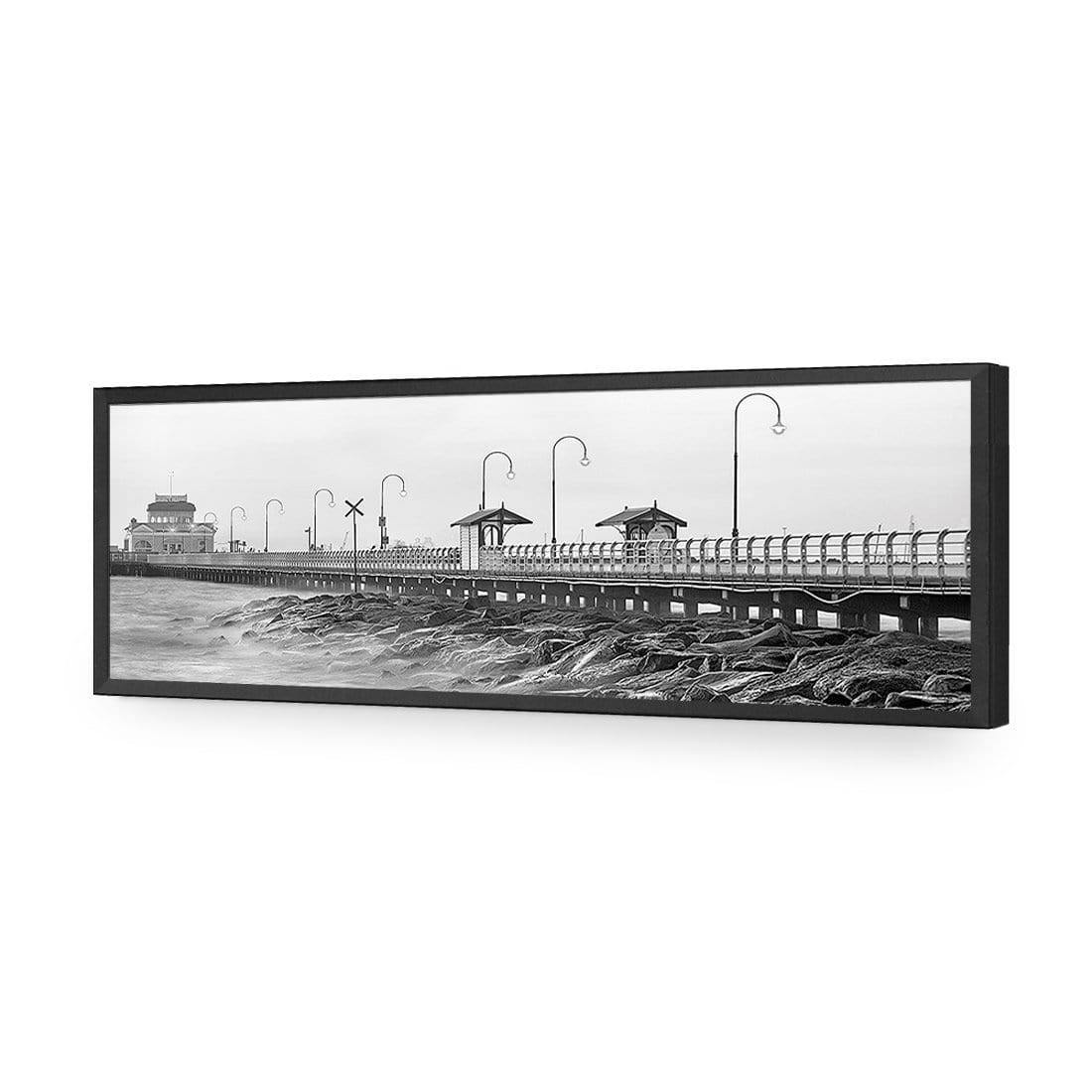 St Kilda Pier Sunset, Black and White (Long)