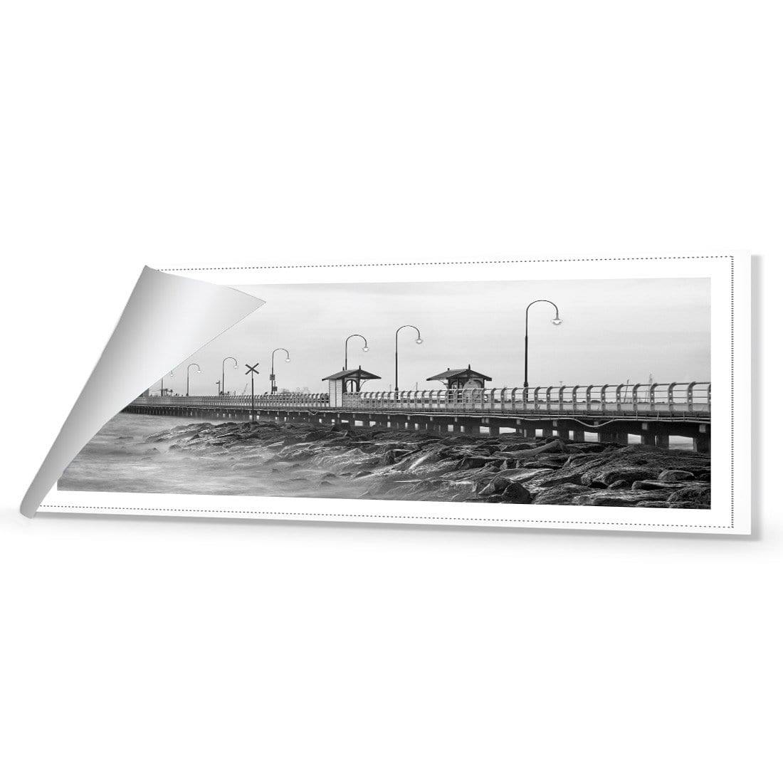 St Kilda Pier Sunset, Black and White (Long)