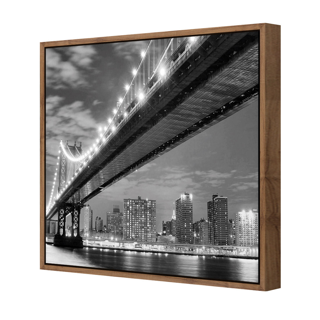 Bridge over New York, Black and White (Square)