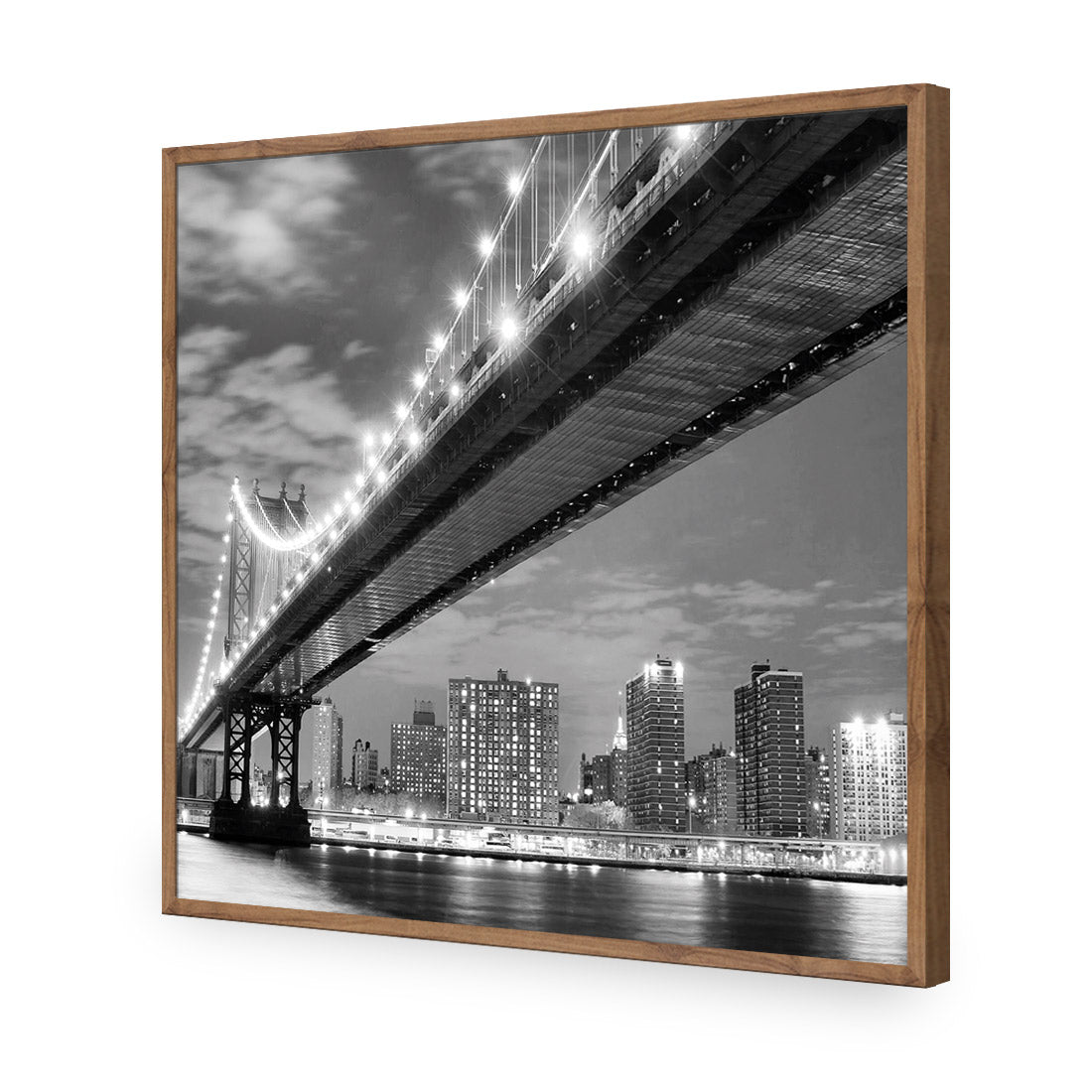 Bridge over New York, Black and White (Square)