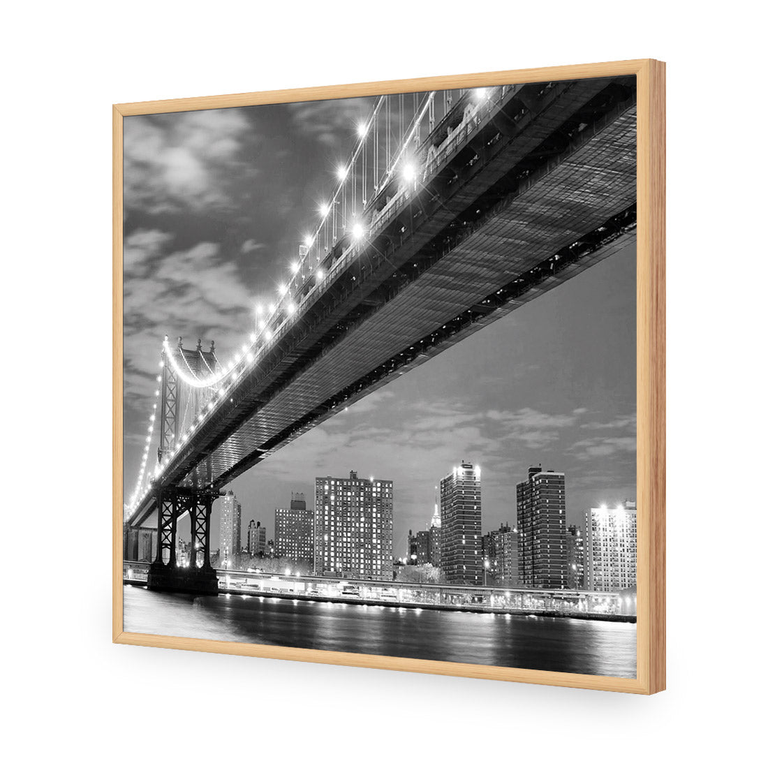 Bridge over New York, Black and White (Square)