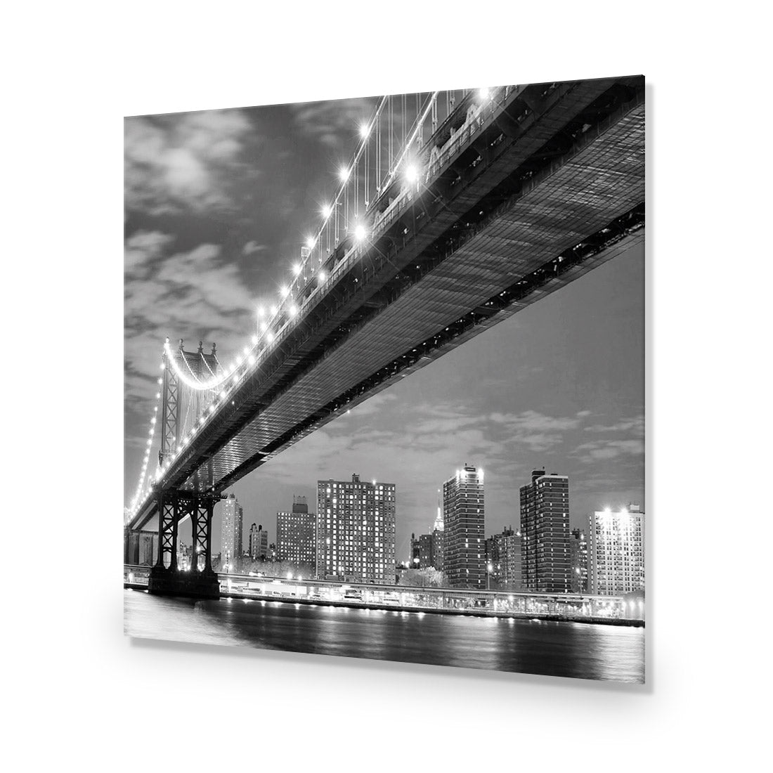 Bridge over New York, Black and White (Square)