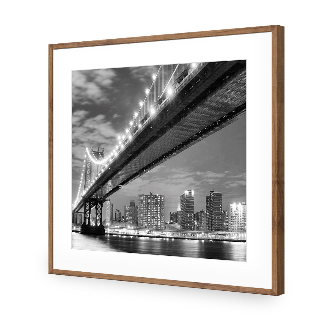 Bridge over New York, Black and White (Square)