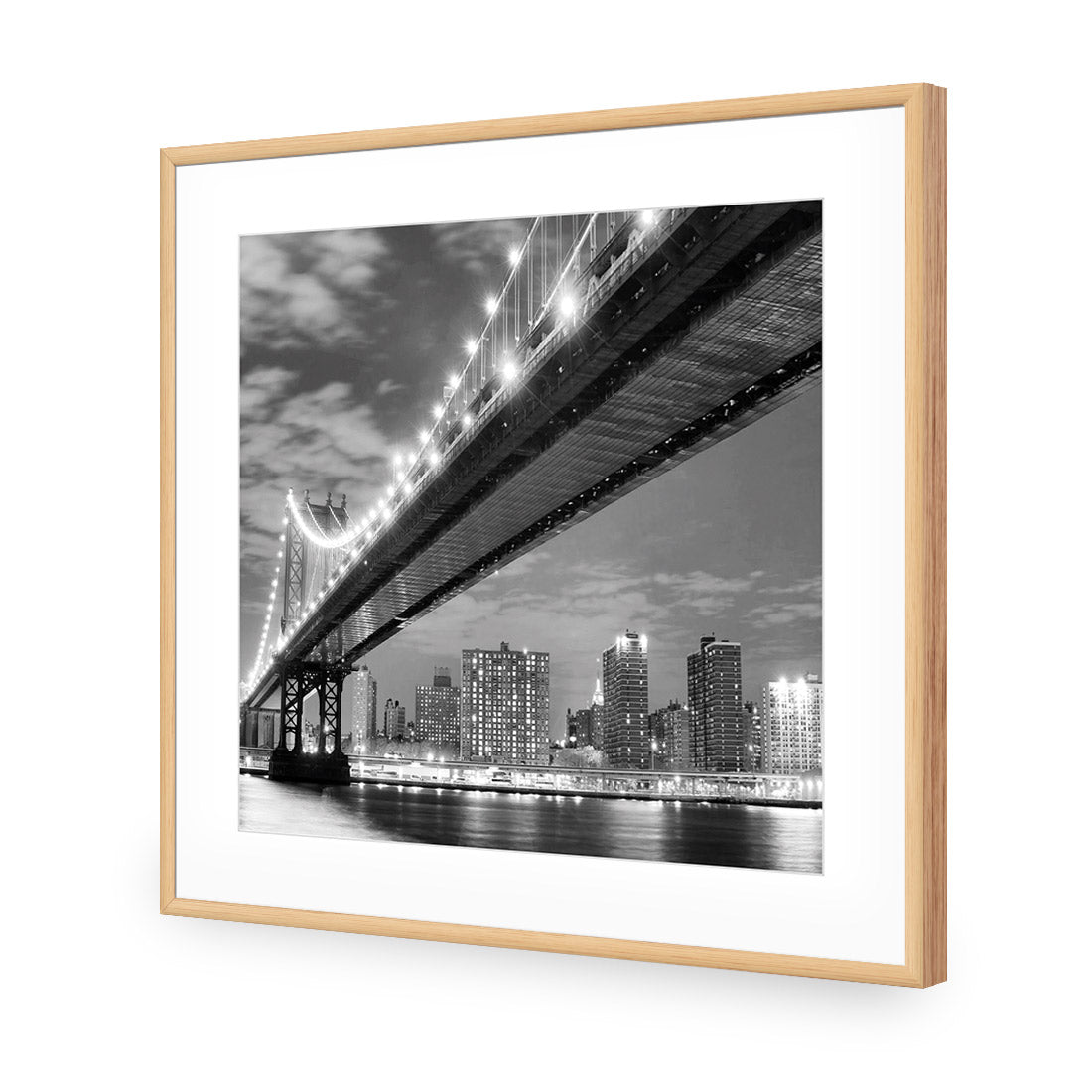 Bridge over New York, Black and White (Square)