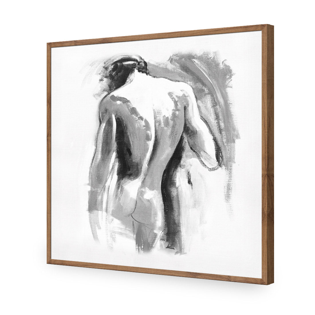 Nude Man, Black and White (Square)