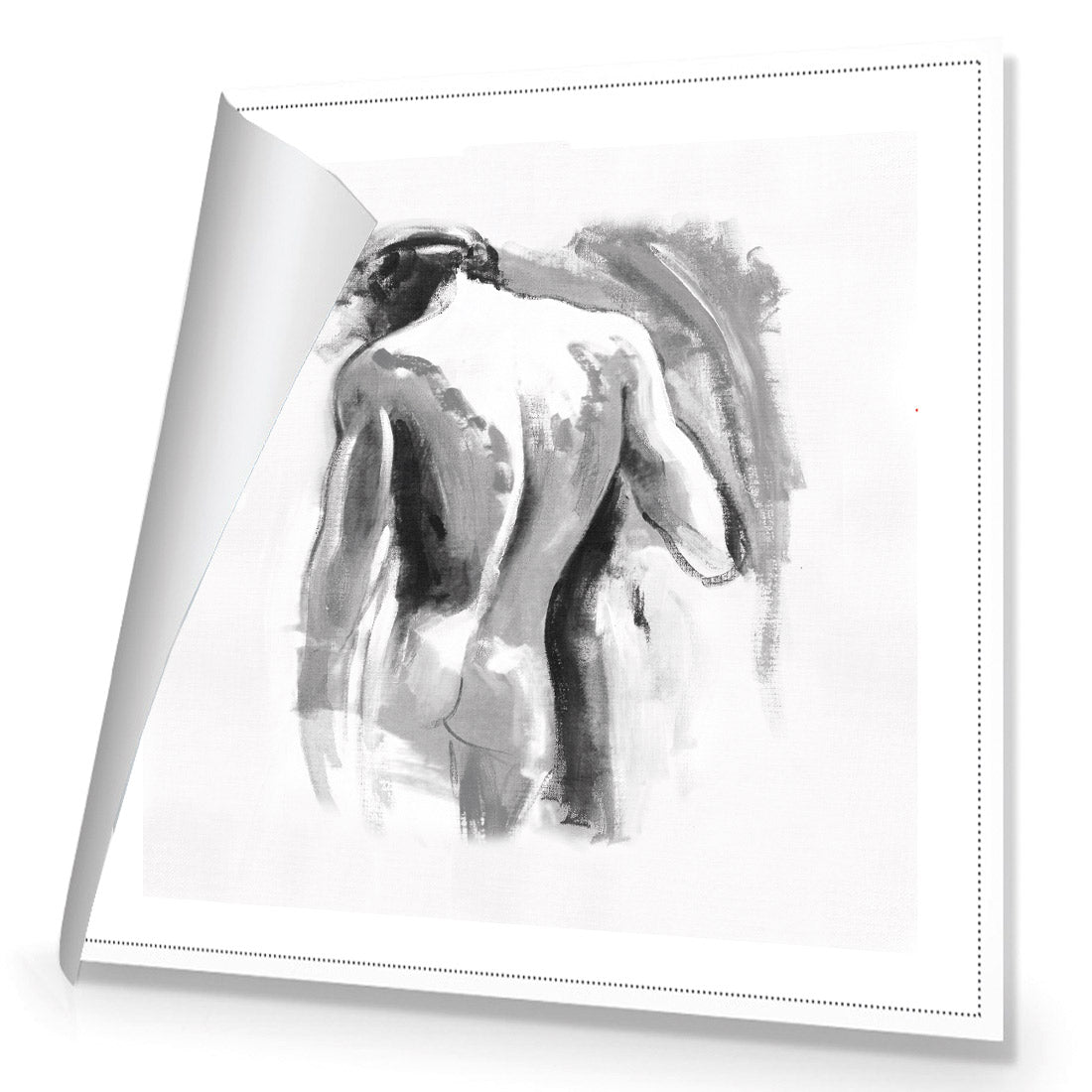 Nude Man, Black and White (Square)