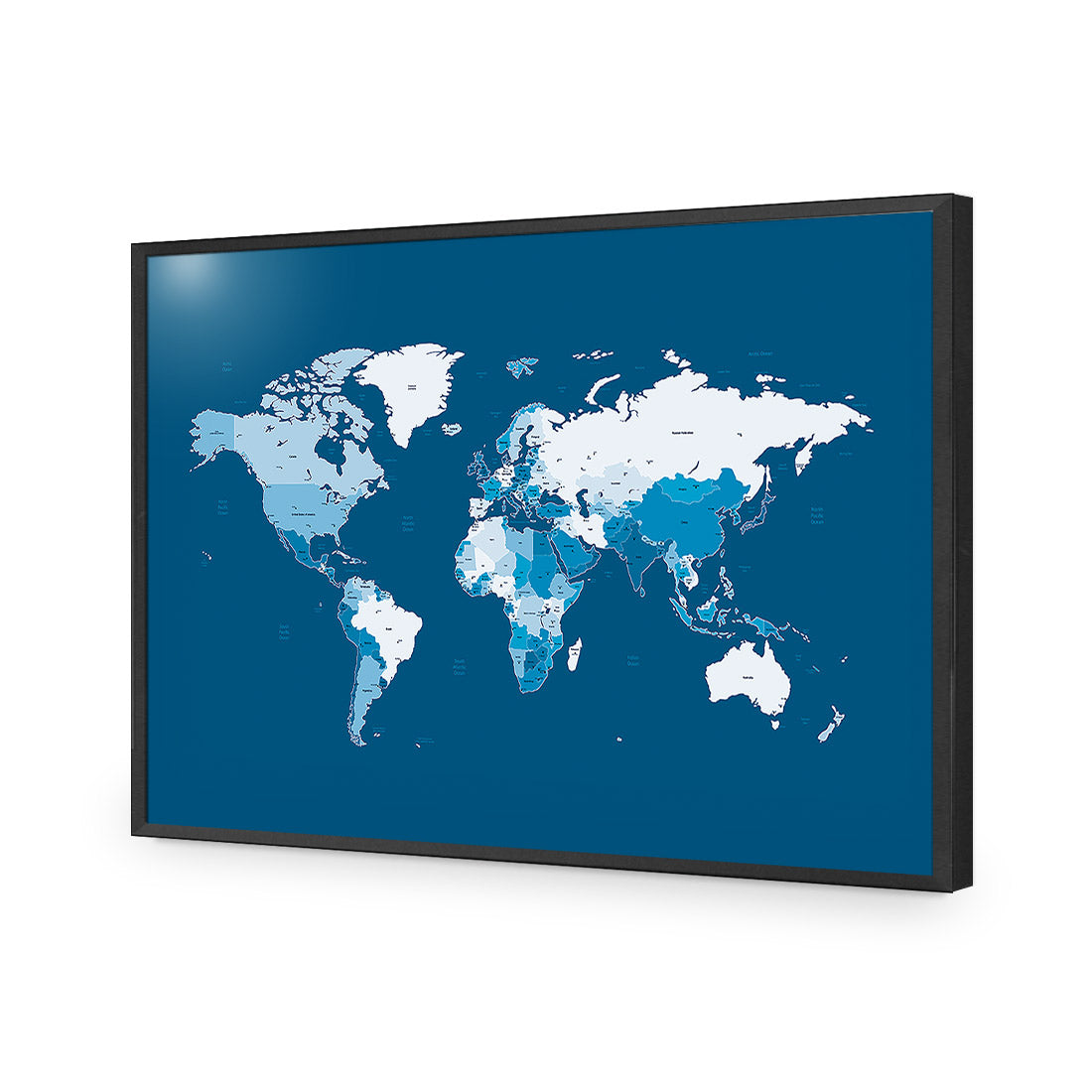 World Map, Blue