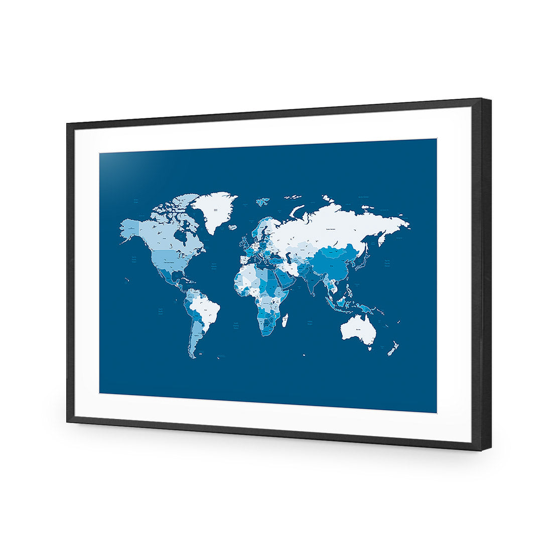 World Map, Blue