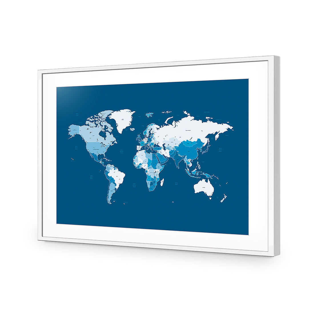 World Map, Blue